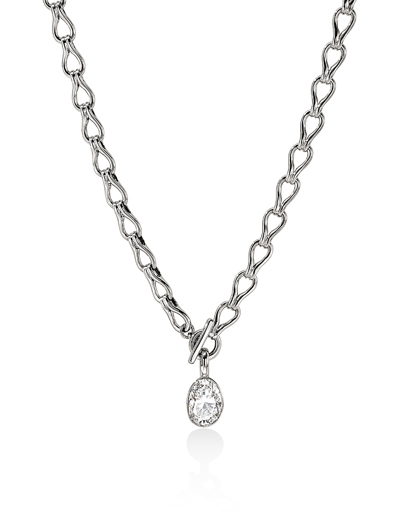 John Hardy Sterling Silver Jh Lovestruck Lab Grown Diamond Solitaire Surf Link Toggle Necklace, 18