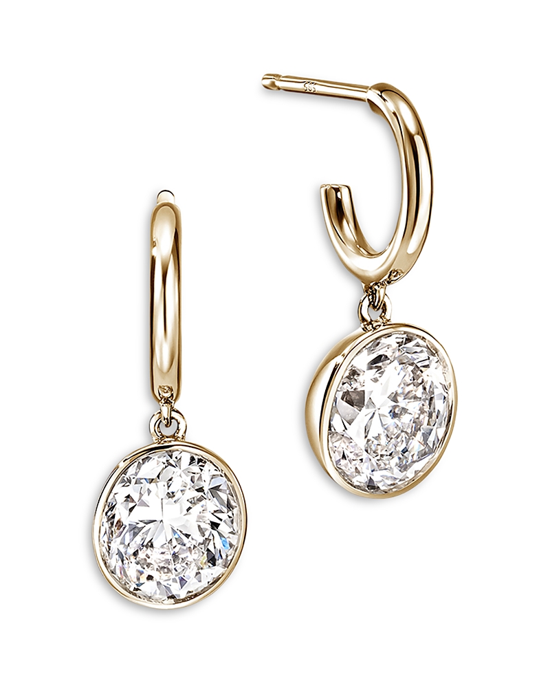 John Hardy 14K Yellow Gold Jh Lovestruck Lab Grown Diamond Dangle Hoop Earrings