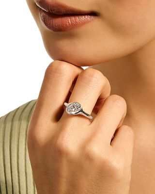 Sterling Silver JH Lovestruck™ Lab Grown Diamond Oval Solitaire Ring