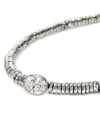 Sterling Silver JH Lovestruck™ Lab Grown Diamond Solitaire Heishi Bead Bracelet