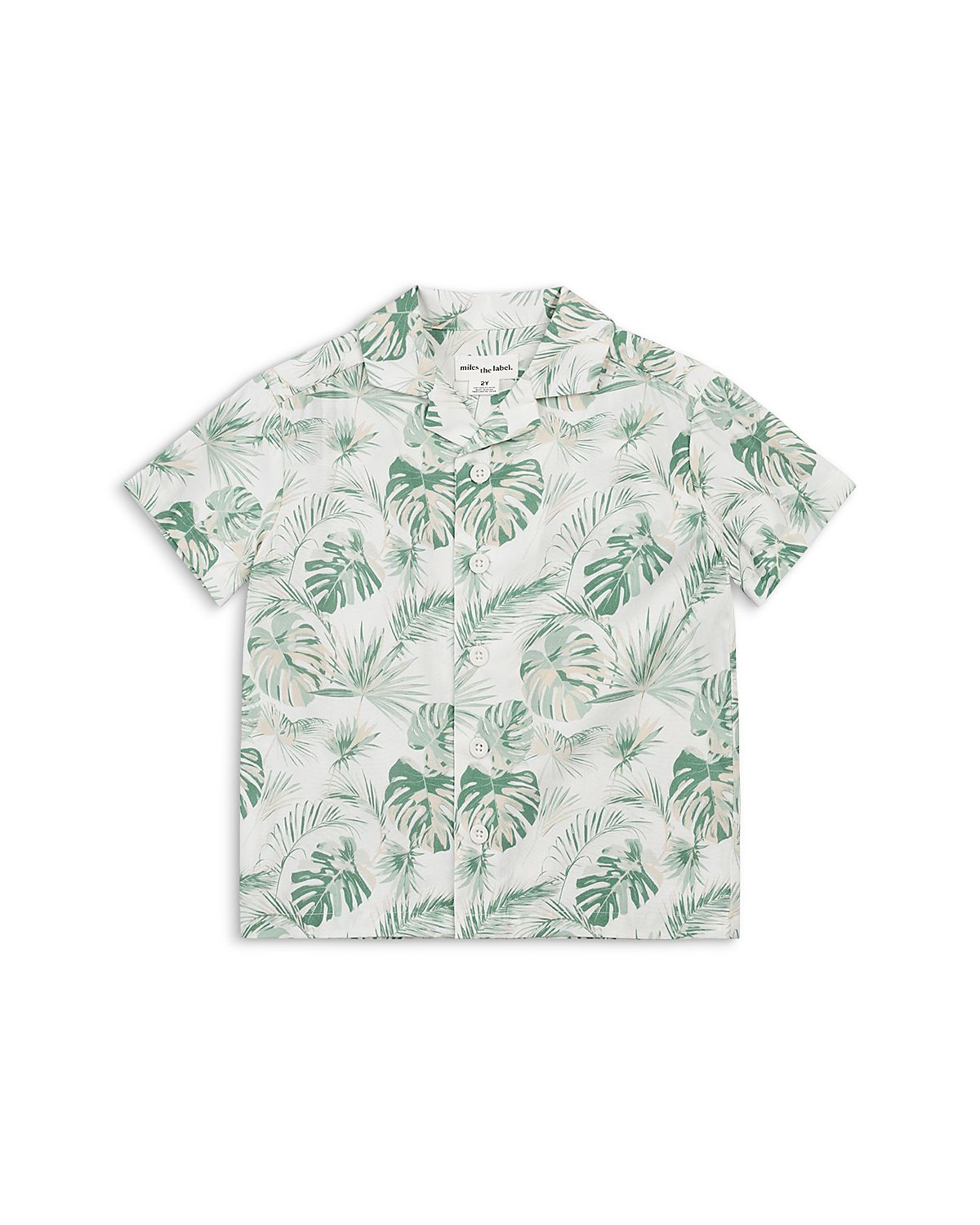 Miles The Label Boys' Palm Fronds Camp Shirt - Little Kid, Big Kid