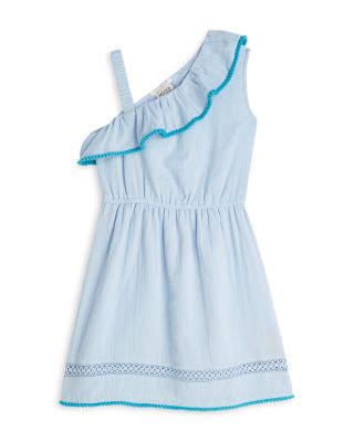 Girls' Asymmetric Ruffled Cotton Dress - Little Kid, Big Kid