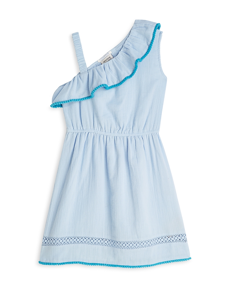 Scotch & Soda Girls' Asymmetric Ruffled Cotton Dress - Little Kid, Big Kid