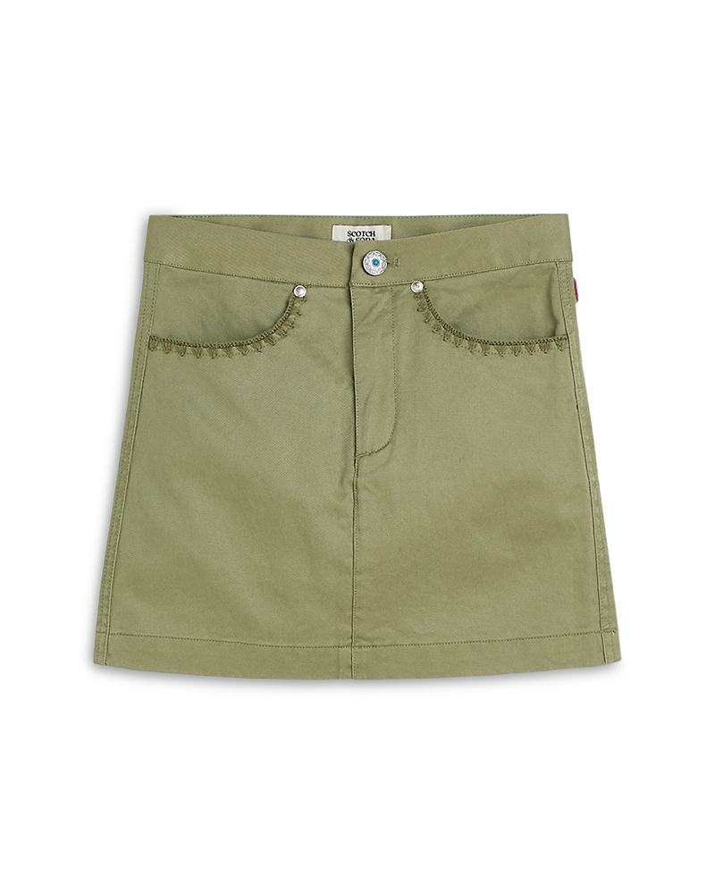 Scotch & Soda Girls' Washed Twill Mini Skirt - Little Kid, Big Kid
