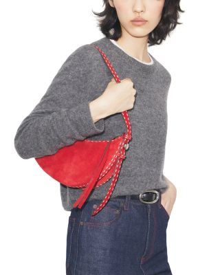 Romy Half Moon Suede Shoulder Bag