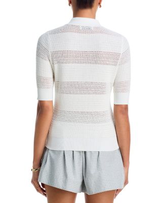 Bow Trim Polo Sweater