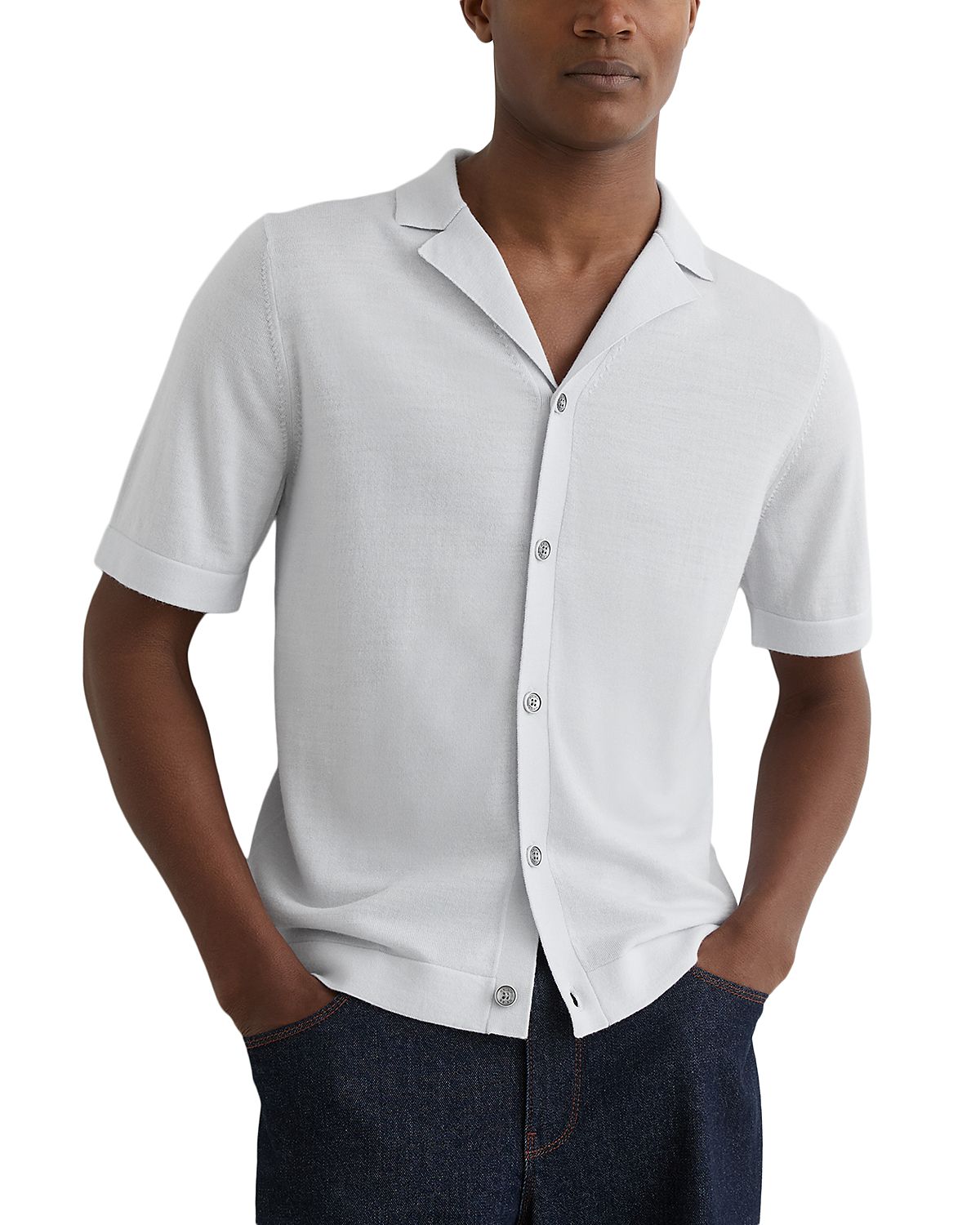 Reiss Grafton Cuban Merino Wool Shirt