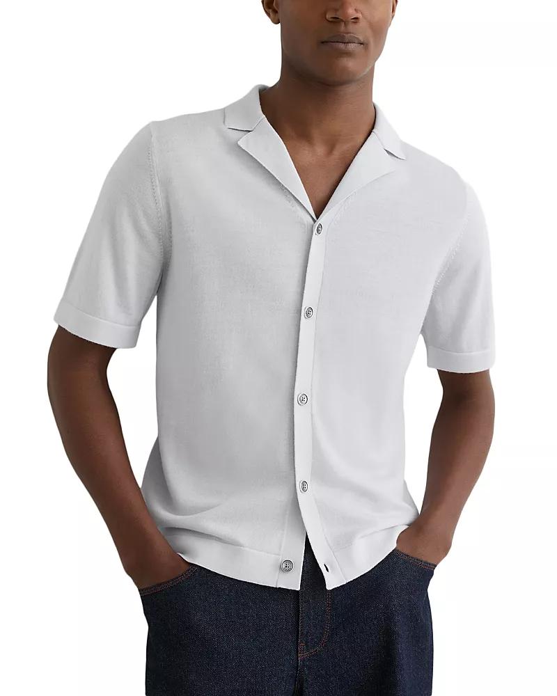 Reiss Grafton Cuban Merino Wool Shirt