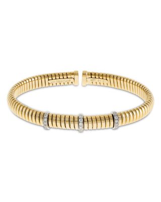 18K Yellow Gold Diamond Via Mercanti Tubogas Bracelet