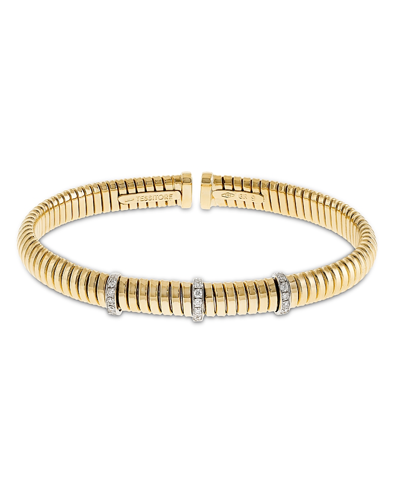 Alberto Milani 18K Yellow Gold Diamond Via Mercanti Tubogas Bracelet