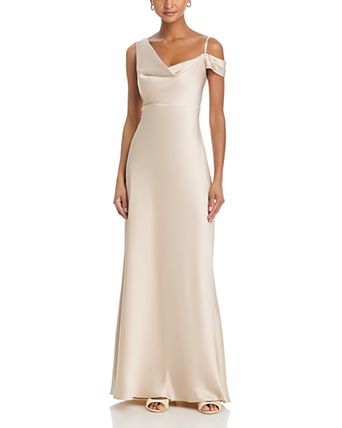 beige dresses formal Strapless Long Prom Dress with Beaded Sheer Bodice Champagne / 2 The deep V neckline offers a structured focal point that still feels modest due to its gathered detailing Beige Dress Womens Women's Elegant