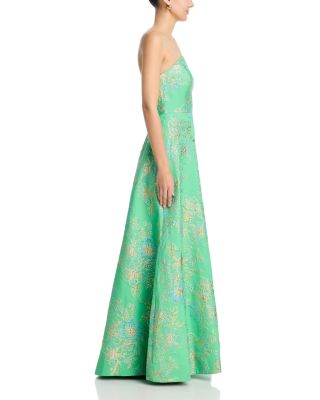 Met Floral Jacquard Gown 