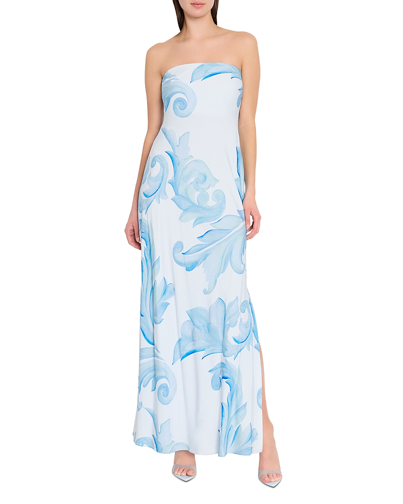 Milly Vera Satin Floral Maxi Dress