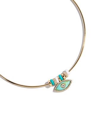 Evil Eye Collar Necklace, 16"