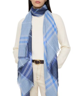  Reversible Check Wool Silk Scarf