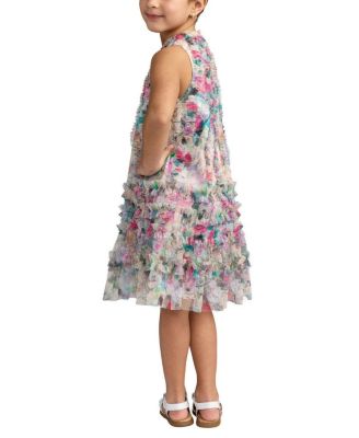 Girls' Mesh Floral Print A-Line Dress - Little Kid, Big Kid