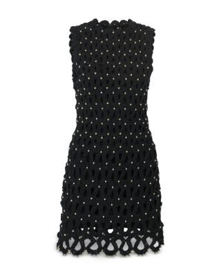 Embellished Crochet Mini Dress