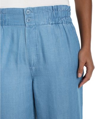 Cinch Waist High Rise Pull On Jeans in Sunlit Blu