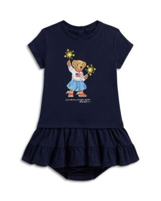 Girls' Polo Bear Tiered Cotton Dress & Bloomer - Baby