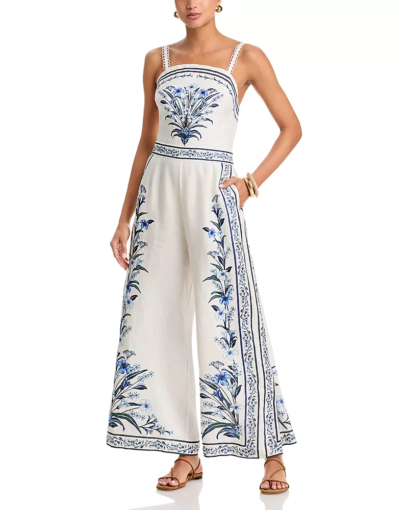Farm Rio Flowers Arch Wide Leg Jumpsuit