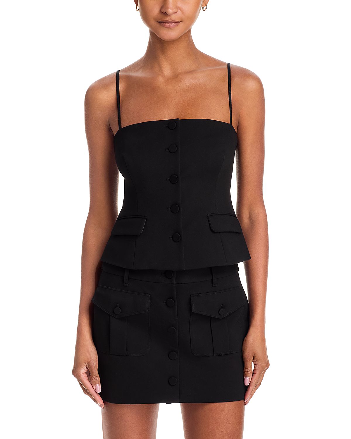 rag & bone Irina Square Neck Button Tank