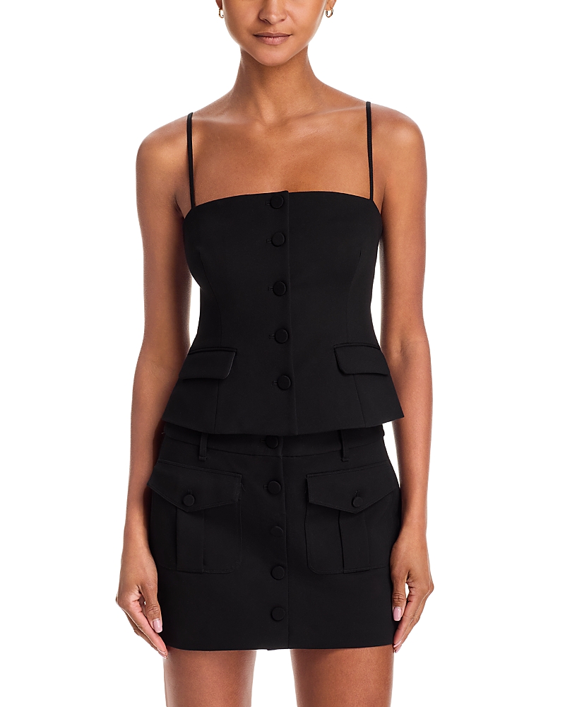 rag & bone Irina Square Neck Button Tank
