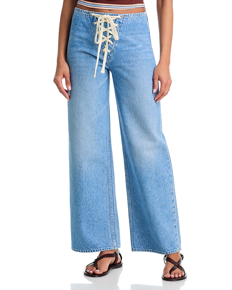 Mother The Laced Up Smoothie Sneak Jeans in Munchies