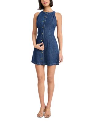 Sleeveless Button Front Mini Dress