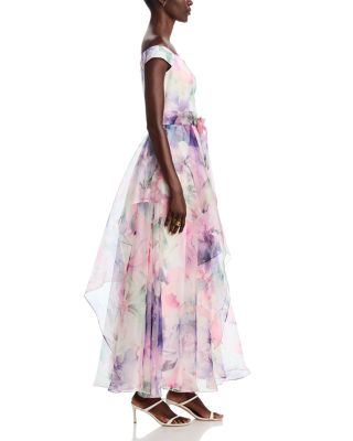 Off The Shoulder Handkerchief Gown