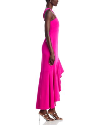 Halter Neck Empire Waist Hi Lo Gown