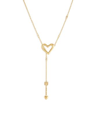 Heart Lariat Necklace, 15.75"