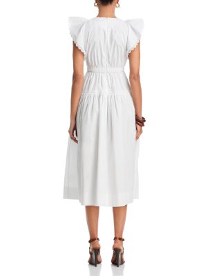 Ruffle Sleeve Midi Dress