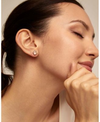  Pink Crystal Stud Earrings