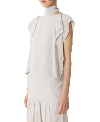 Frilled Top In Charmeuse