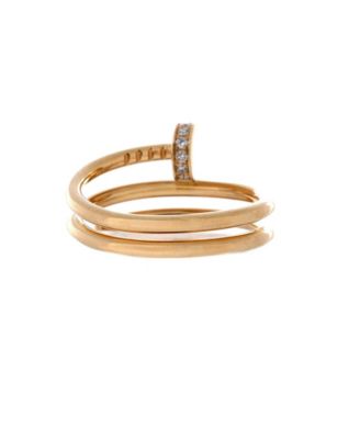 Small Juste un Clou Double Ring 18K Gold and Diamonds