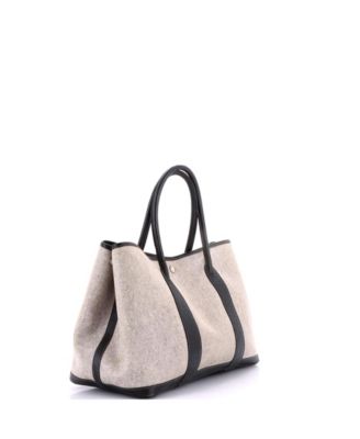 36 Garden Party Tote Toile and Leather