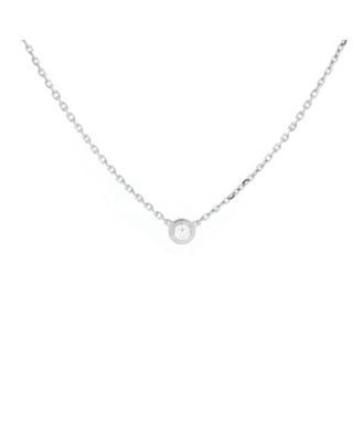 XS Cartier D'Amour Pendant Necklace 18K White Gold and Diamond ,16.25"