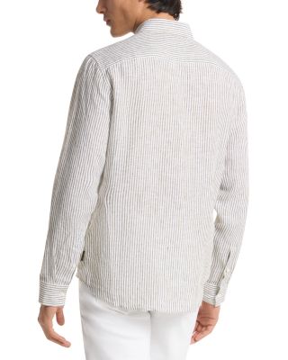 Long Sleeve Stripe Linen Shirt