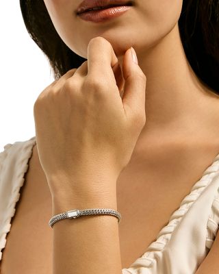 14K Yellow Gold & Sterling Silver Icon Woven Link Chain Bracelet, 5mm