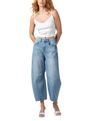 High Rise Barrel Ankle Jeans in Deep Dive