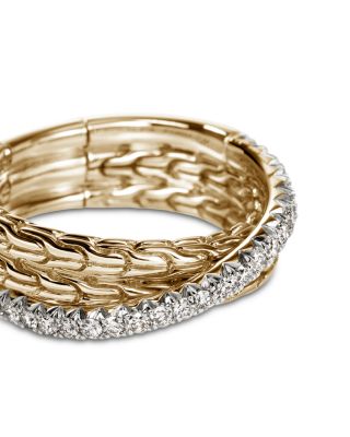 14K Yellow Gold JH Essential Diamond Crossover Ring