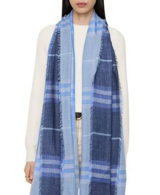  Reversible Check Wool Silk Scarf