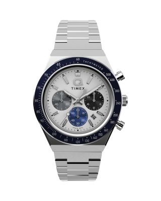 Q Timex Chronograph Stainless Steel Bracelet Watch, 40mm