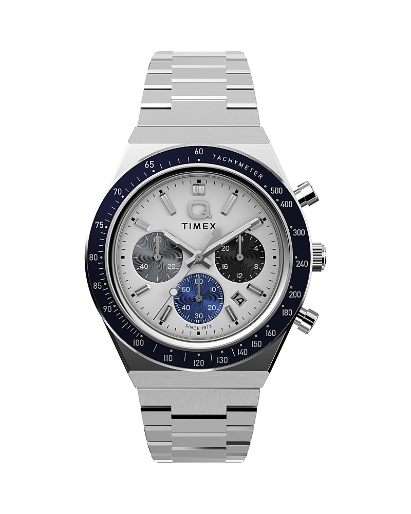 Timex Q Timex Chronograph Stainless Steel Bracelet Watch, 40mm