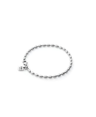 Sterling Silver-Plated Charm Bracelet with Oval Links