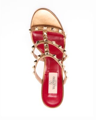 Women's Rockstud Block Heel Slide Sandals