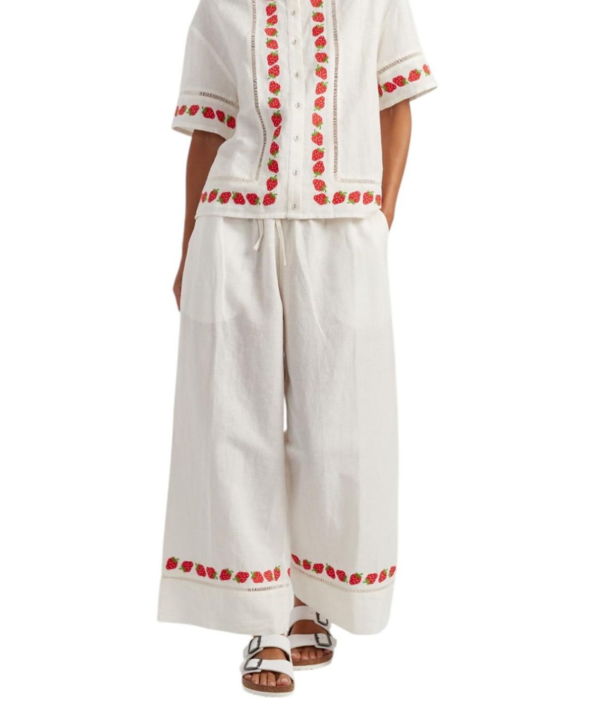 Chinti & Parker Women's Linen-Blend Strawberry Trousers