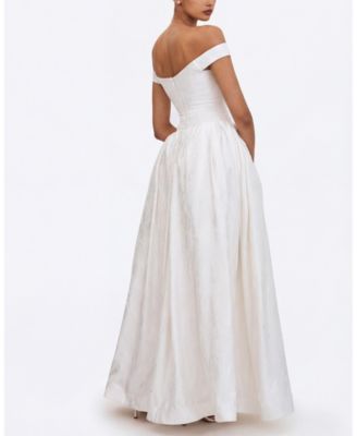  Tinsley Jacquard Bardot Wedding Gown