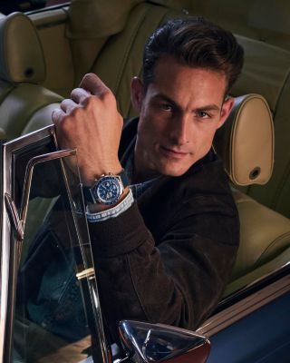 Q Timex Chronograph Leather Strap Watch, 40mm