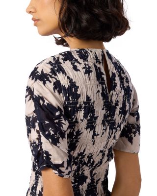 Shadow Floral Shirred Top